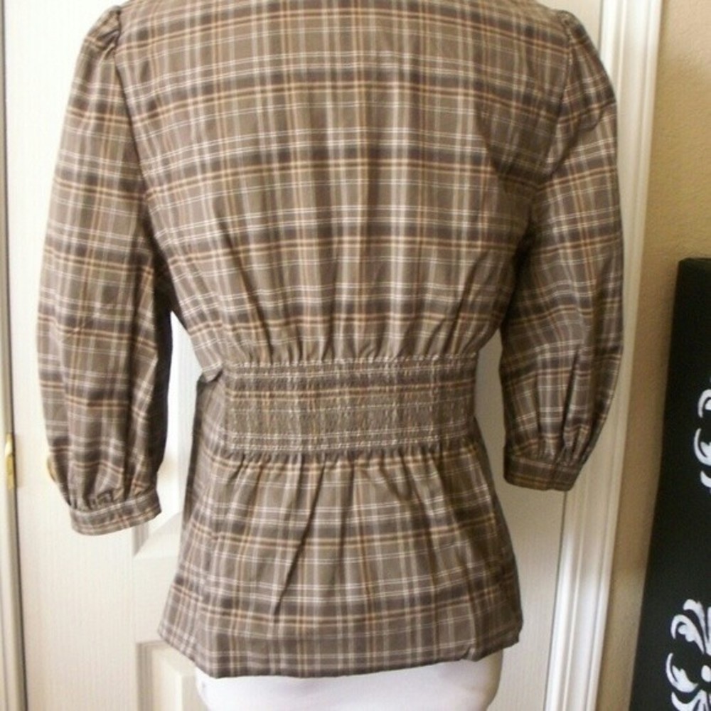 BCBGMAXAZRIA PLAID BLAZER TAILORED COTTONS 3/4 SLEEVE BLAZER WOMENS SIZE 10 - Picture 5 of 10